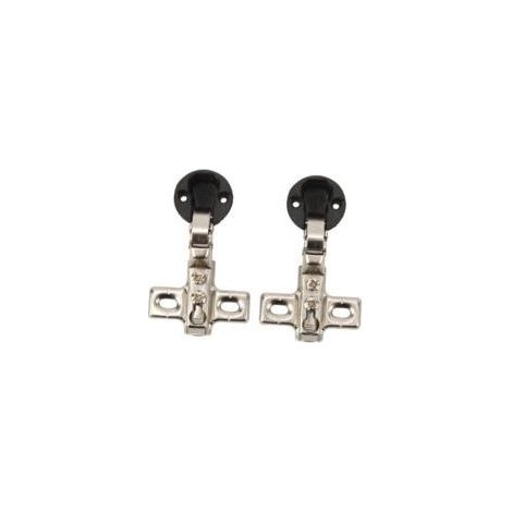 Set mit 2 Scharnieren für Glastüren – 26 mm Topf – Mittlerer Winkel (halbe Überlappung) (1/5)