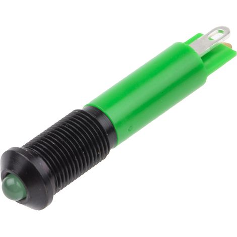 Voyant LED lumineux  Vert RS PRO, dia. 6mm, 24V c.c., taille de la lampe 3 mm ( Prix pour 1 )