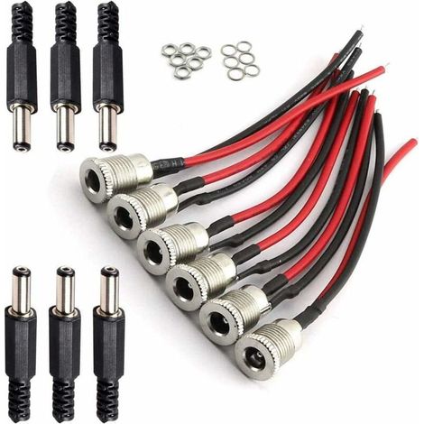 Kit Adaptateurs DC 5,5 x 2,1 mm 18 Connecteurs Soudables et Câblés Audio Vidéo Caméras (1/4)