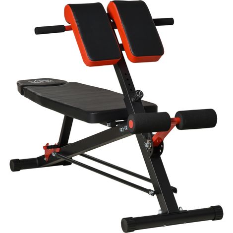 Banc musculation développé incliné multifonction réglable acier noir 64x146x73,5-85 cm