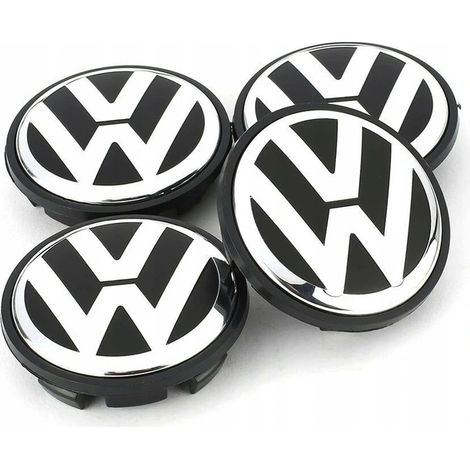 VW10 60-mm-Nabenkappen, kompatibel mit Volkswagen-Felgen (4er-Set) – Komplett