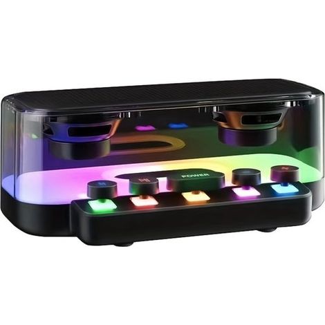 Altoparlante Bluetooth colorato con luci e pulsanti meccanici, in stile punk eSports, ideale come regalo. (1/4)