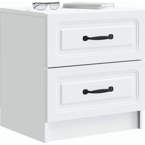 Maison Exclusive - Armadio da Notte con cassetto 2 pcs Bianco 43 x 34,5 x 44,5 cm (1/5)