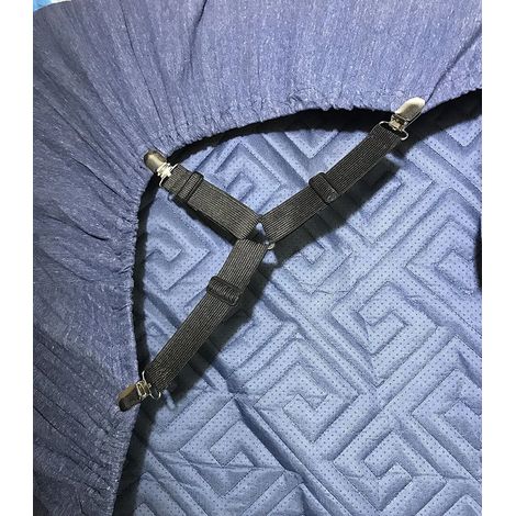 8 Stück verstellbare elastische Spannbettlaken-Clips Halteclips Universelle Matratzen-Clips Dreieck Schwarz (1/5)
