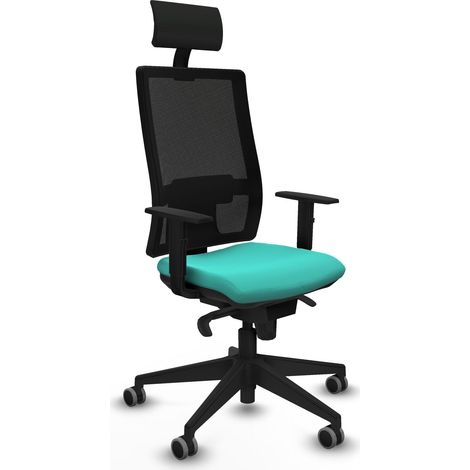 Silla de oficina piqueras y crespo Horna negro turquesa espuma (1/5)