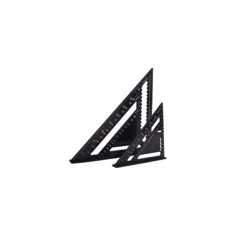 Equerre Menuisier Multifonctions 18cm et 30cm, Triangle Métal Aluminium Règle Équerre Trusquin Guide Raporteur Angle 45 90 Degres/Outillage Charpentier/Outil Traçage Guidage Menuiseri