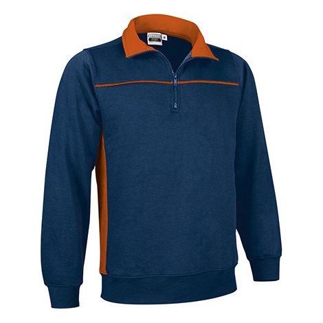 Sudadera con bandas en pecho y laterales VALENTO Thunder 3XL Azul marino / Naranja fiesta