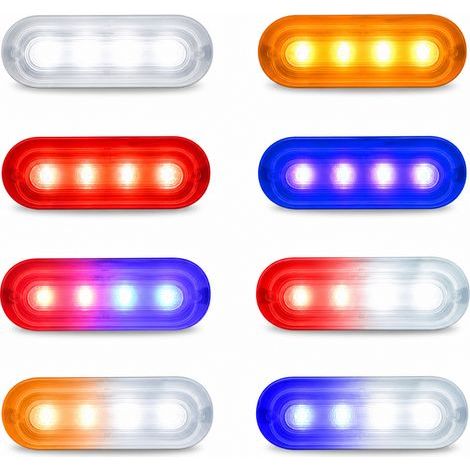 Luce di segnalazione laterale a LED rossa per camion, 12-24 V, 4 LED, lampeggiante (1/5)