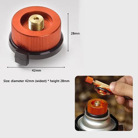 Adaptateur pour cartouche de gaz, convertisseur de gaz portable pour le camping en extérieur, compatible avec les réchauds à gaz split et les torches à gaz portables. (1/2)
