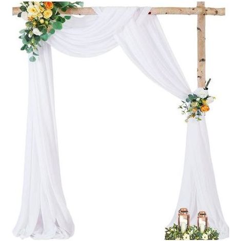 TAISHENGDA – 1 weißes Stoffpaneel für Hochzeitsbögen – 70300 cm – Chiffonstoff – Hochzeitsdekoration, Zeremonie, Decke, Bogen, dekorativer Vorhang (1/5)