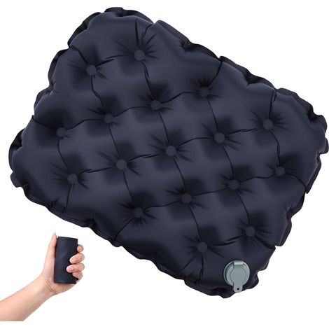 Coussin de siège gonflable, portable, coussin de siège d'avion, autogonflant, coussin pneumatique de camping, chaise gonflable de randonnée, chaise avec sac de transport, tapis de siège de pêche léger (1/5)