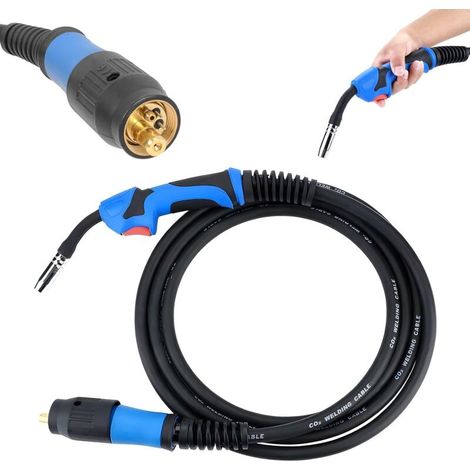 Rosvola – Torche MIG MAG 3 mètres MB15 15AK – Refroidie par air – Câble flexible et ergonomique – Protection anti-torsion pour sécurité accrue