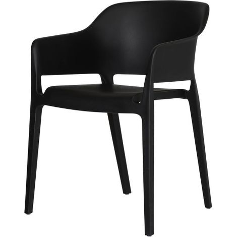 Chaise empilable en polypropylène Noir 55x54.5x77.5cm (Lot de 4) - Feros (1/5)