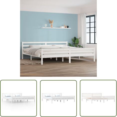 Lit Blanc Bois massif 200x200 (1/5)