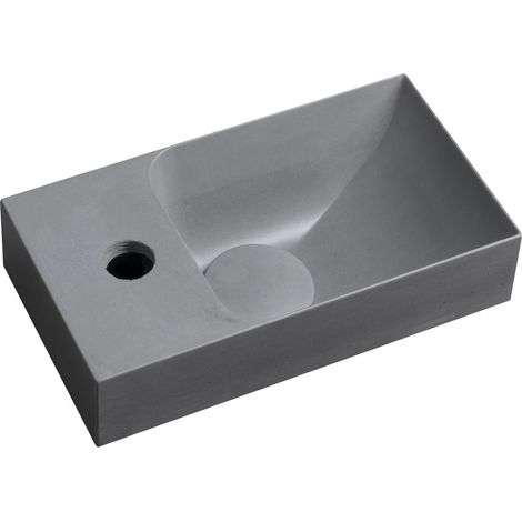 Sapho Small - Lave-mains 31x17 cm, sans trop-plein, trou de robinetterie à gauche, gris PK30017 (1/5)