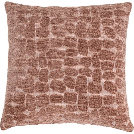 Coussin géométrique galet rosé en polyester - galet rosé (1/4)