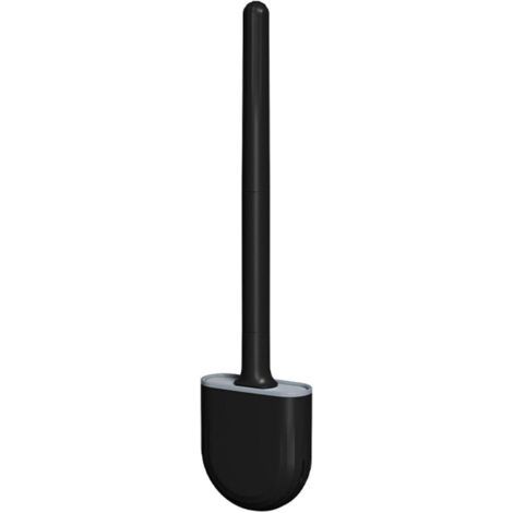 Brosse de nettoyage Brosse de toilette murale sans perforation - Noir (1/5)