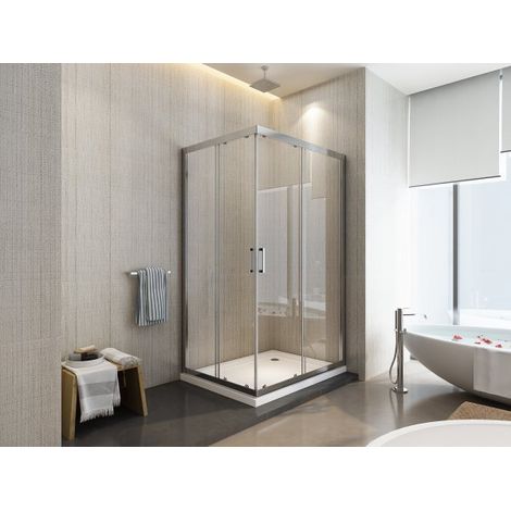 Box doccia scorrevole cristallo 6mm trasparente anticalcare h.190cm Sicena Slition Trasparente 6mm,70x75 cm