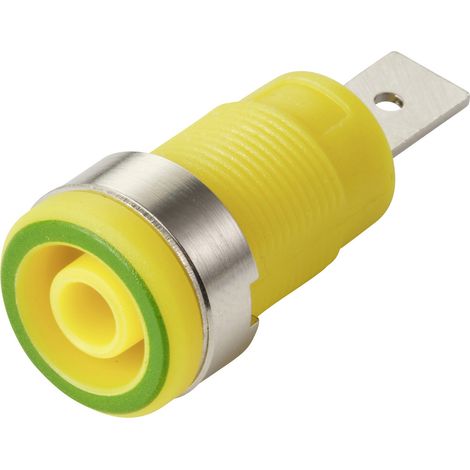 TRU COMPONENTS MP-32 grün-gelb Sicherheits-Einbaubuchse Buchse, gerade Stift-Ø: 4 mm Grün-Gelb 1 St.
