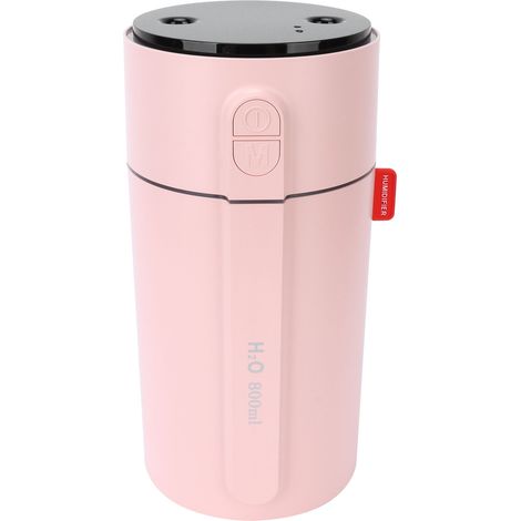 Humidificateur rose compact USB à double pulvérisation, affichage intelligent, idéal pour la maison et le bureau. (1/5)
