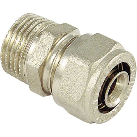 RACCORDO DIRITTO MASCHIO A COMPRESSIONE PER TUBO MULTISTRATO TM 3/4"" - Ø26x3,0 mm