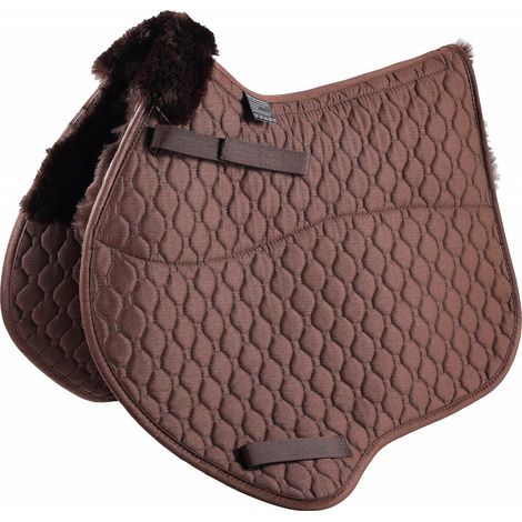 Tapis de selle GP en laine d'agneau - Tapis de selle carré - Tapis de selle pour saut d'équitation - Usage général (VSS, marron) (1/5)
