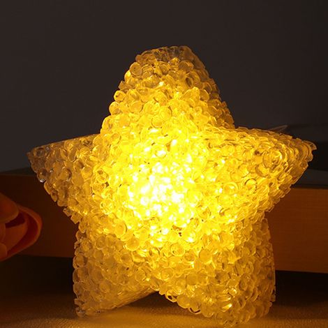 Lampe étoile portable en acrylique à piles, douce lumière jaune, idéale pour les concerts et la décoration de chœurs. (1/5)