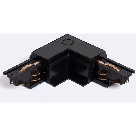 Connettore 'Right Side' Tipo L per Binario Trifase DALI Track da Incasso Alluminio Nero (1/3)