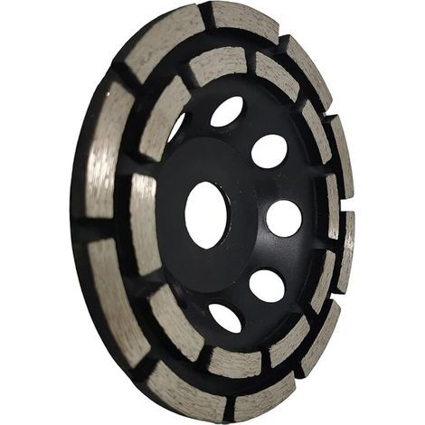 Disque Diamant à Meuler et Poncer, Meule Abrasive Diamantée 125mm x 22,23mm à Double Rangée, pour Poncer Chape, Dalle Béton, Carrelage et Colle Carrelage. (1/5)
