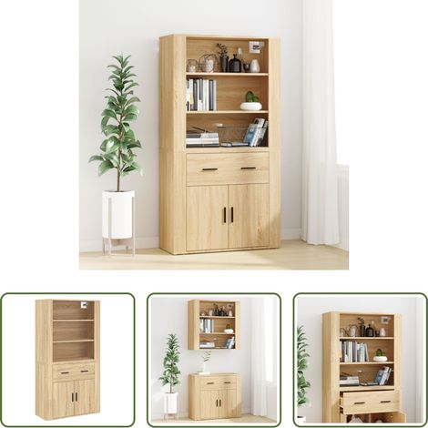 vidaXL Buffet en bois - Buffet haut Chêne sonoma Bois d'ingénierie (1/5)
