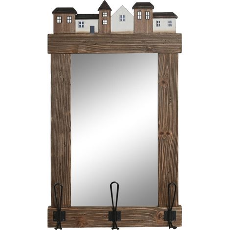 Espejo Paulownia Metal 40X9X68 Perchero Desgastado LM203888 (1/4)