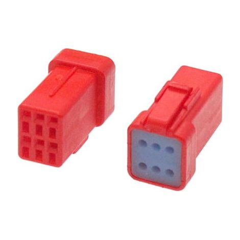 Connettore JWPF maschio porta femmina 6 vie rosso