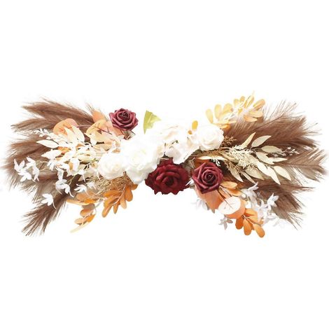 Arche de Mariage Déco Floral Panneau Bienvenue Guirlande de Fleurs Artificielles pour Cérémonie, Signe d'Accueil avec Plantes Synthétiques, Ornement d'Événement (1/5)
