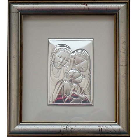 Photo de la Sainte Famille dans un cadre derrière une vitre  Taille: 15x17 cm  UGS : BC6275/2G (1/2)