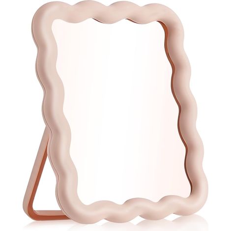 Miroir Coiffeuse,Accessoires De Bureau Roses, Miroir Pliable Portable pour Bureau, Accessoires De Bureau Mignons, Miroir De Table, Miroir De Voyage, à Suspendre 1418cm