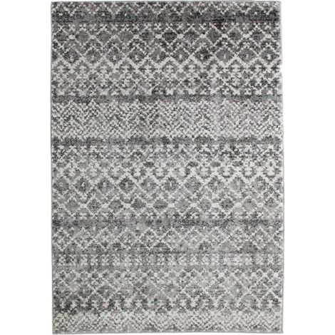 FERRY - Tapis esprit scandinave à motifs ethniques gris foncé 133x190 (1/5)