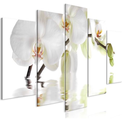 Tableau Orchidée Merveilleuse (5 Parties) Large - 200 x 100 cm (1/4)