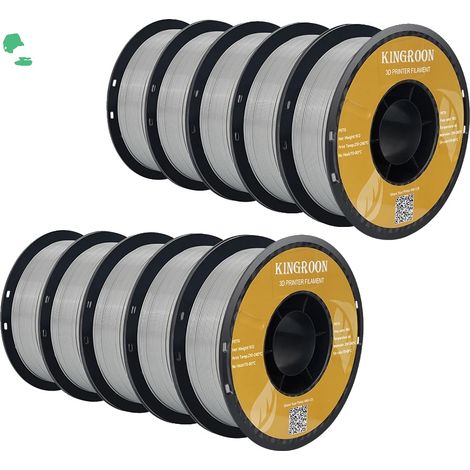 Filament d'imprimante 3D, bobine de 10KG, diamètre de 1,75 mm, PETG 10KG Gris (1/2)