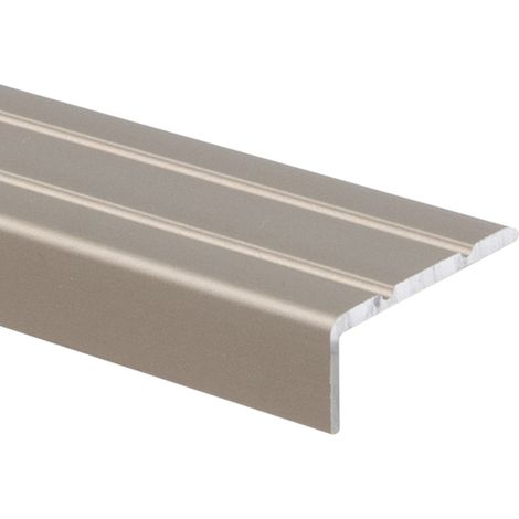 Karat – Seuil de nez de marche en aluminium autocollant – Profilé de finition 24,5 x 10 mm – Montage rapide pour escaliers et paliers