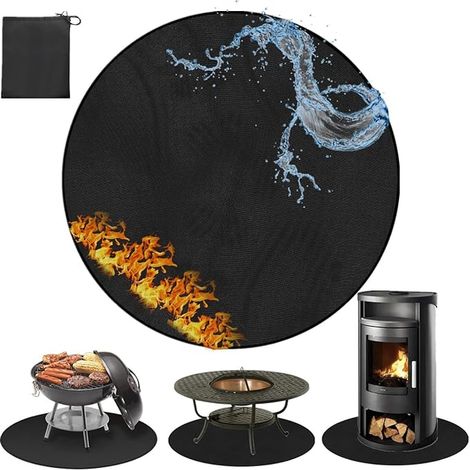 Outdoor Floor Barbecue Mat, 120 cm Round Fireproof (1/5)