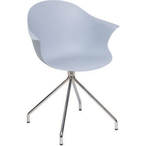 Sedia Moderna 53x61,5x80 cm in Metallo e Polipropilene Blu Avio (1/5)