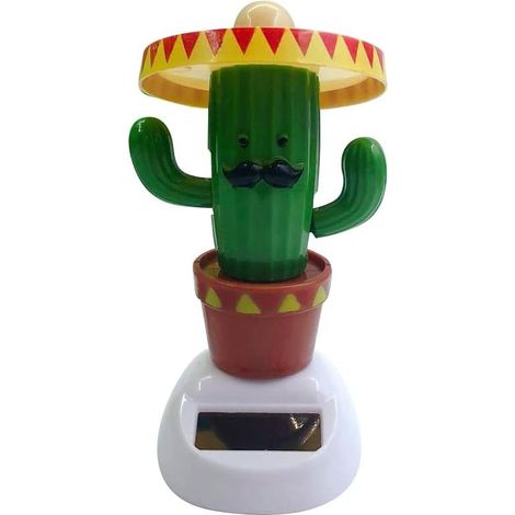 Figurine décorative cactus pour tableau de bord, jouet solaire dansant pour voiture, décoration amusante (1/5)