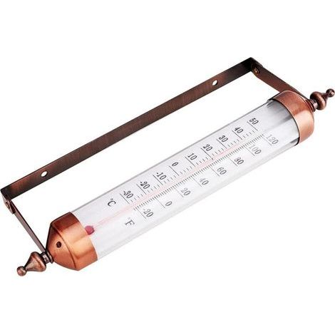 10-inch decorative wall thermometer – Range from -30°C to 50°C – Weatherproof metal casing – Adjustable swivel mount (1/5)