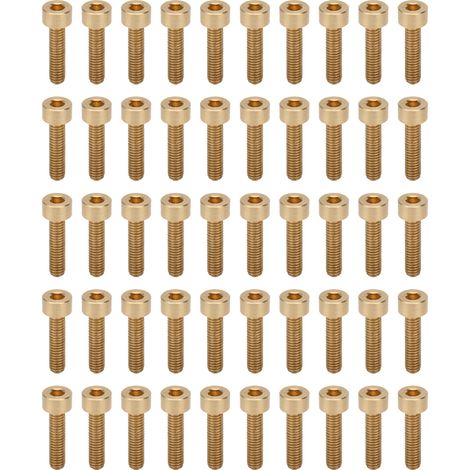 Lot de 50 vis à six pans creux avec tête bombée, en cuivre, quincaillerie, outillage, fournitures industrielles, M4 x 16