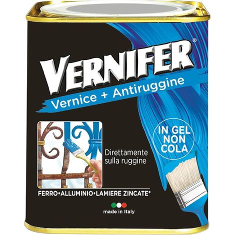 Vernice Antiruggine Vernifer Brillante Satinata Metallizzata Interno Esterno - Colore: Grigio Ferro Satinato