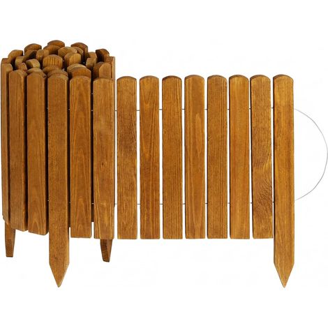 Creative Home Wooden Garden Edging 200 x 40 cm Flexible Rollborder Brown