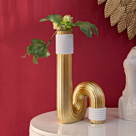 Vaso Elide, Colore Struttura oro, Bianco