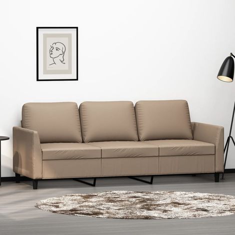 Canapé-Sofa à 3 places Cappuccino 180 cm Similicuir 262624 (1/5)