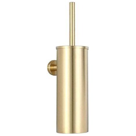 WC-Bürstenhalter, WC-Bürste, WC-Bürste aus Edelstahl 304, Wandmontage, wasserdicht, leicht zu reinigen für Toilette, Badezimmer, WC mit Halterung, antibakterielle Bürste (gold)