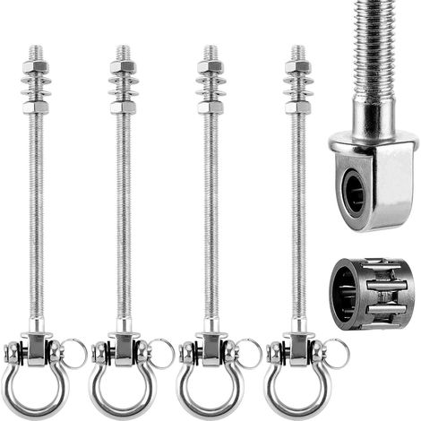 Lot de 4 crochets de suspension pour balançoire, jusqu'à 650 kg, 304 vis M10, plafonds en béton pour fauteuil suspendu - 180 mm (1/5)